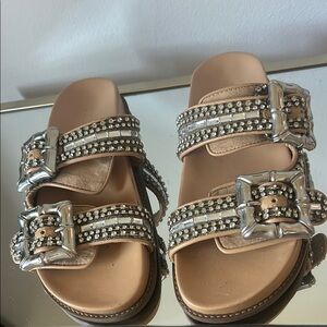 Schutz Women's Embellished Sandals with Silver Accents size 8.5 new